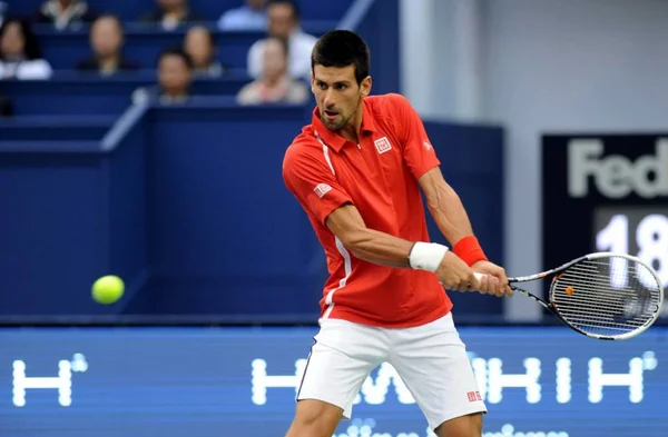 Novak Djokovic Serbia Devuelve Una Oportunidad Contra Andy Murray Gran — Foto de Stock