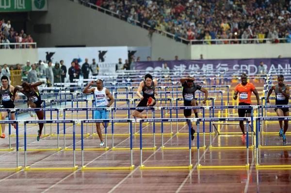 Liu Xiang Della Cina Vince Evento Ostacoli Mens 110 Metri — Foto Stock