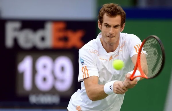 Andy Murray Britain Gibt Einen Schuss Gegen Radek Stepanek Aus — Stockfoto