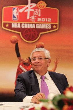 NBA Commissioner David Stern attends a press conference for the 2012 NBA China Games in Shanghai, China, 12 October 2012 clipart