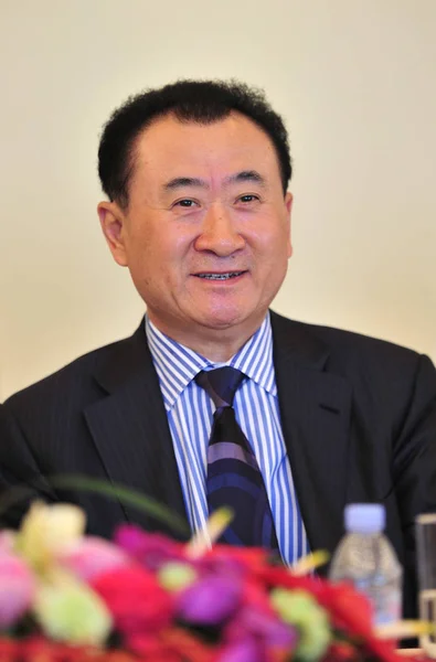 Wang Jianlin Prezes Wanda Group Przemawia Dorocznej Szczycie China Green — Zdjęcie stockowe