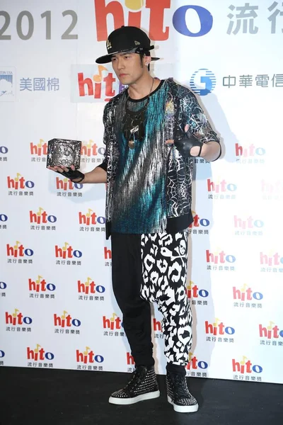 Cantor Taiwanês Jay Chou Posa Durante Cerimônia Premiação Música Pop — Fotografia de Stock