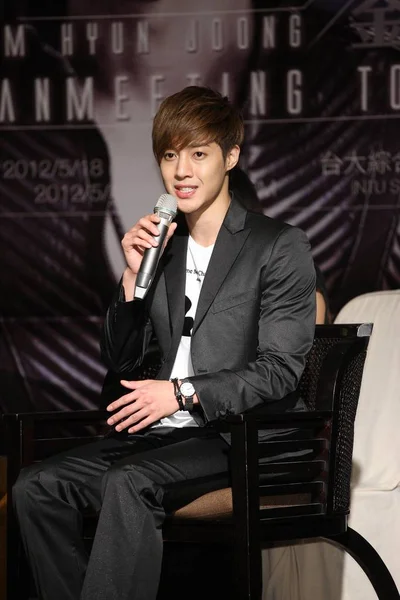 Cantante Surcoreana Kim Hyun Joong Habla Durante Una Reunión Fans —  Fotos de Stock