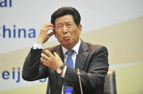 Wei Jiafu Elnöke Kína Ocean Shipping Csoport Company Beszél Során — Stock Fotó
