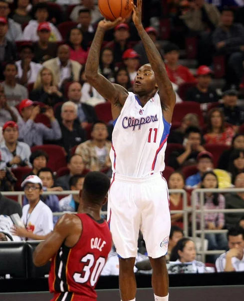 Jamal Crawford Los Angeles Clippers Nahoře Střílí Proti Miami Heat — Stock fotografie