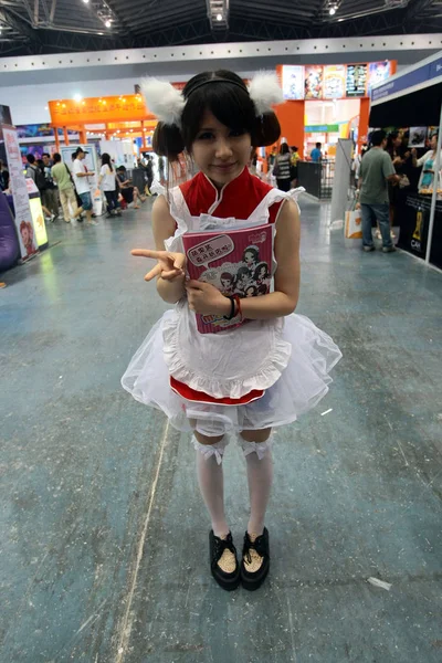 Girl Dressed Cosplay Costume Poses 8Th China International Cartoon Comic — Stock Photo, Image