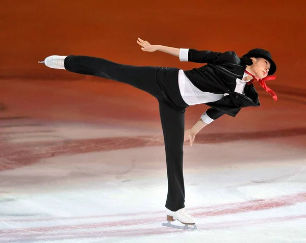 Zuid Koreaanse Olympisch Kunstschaatsen Kampioen Yuna Kim Presteert Artisticiteit Schaatsen — Stockfoto