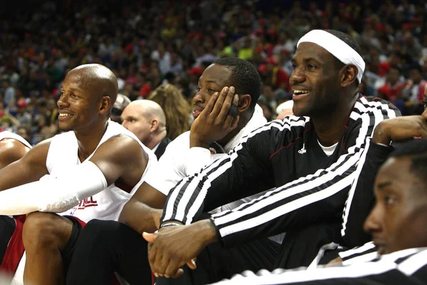 Esquerda Ray Allen Dwyane Wade Lebron James Miami Heat Assistem — Fotografia de Stock