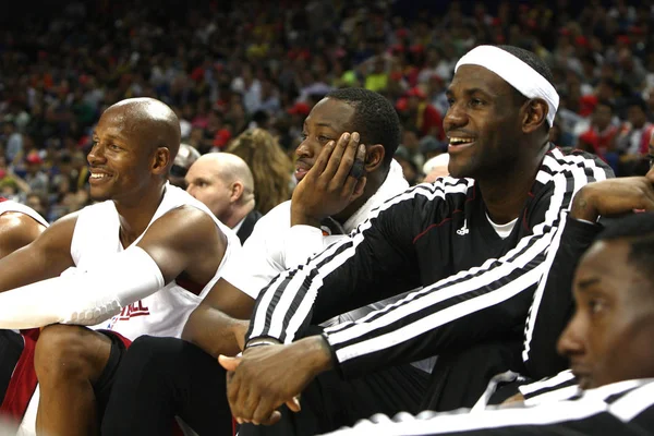 Desde Izquierda Ray Allen Dwyane Wade Lebron James Del Reloj — Foto de Stock