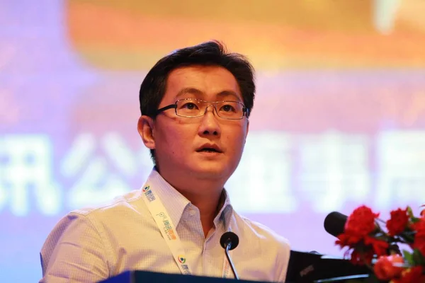 Pony Huateng Předseda Generální Ředitel Tencent Nabízí Řeč Během Čínské — Stock fotografie
