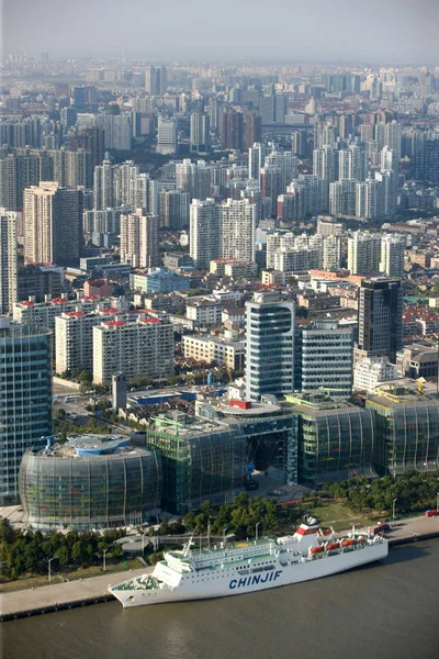 Skyline Puxi Кластерами Высотных Зданий Домов Шанхае Китай Октября 2012 — стоковое фото