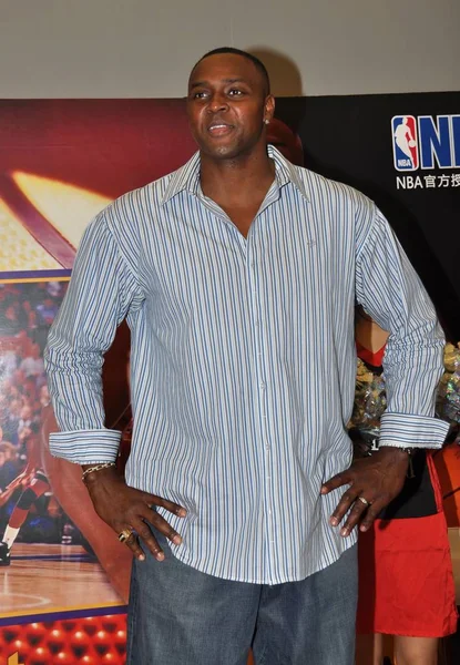 Horace Grant Pensionierter Amerikanischer Basketballspieler Ist Während Einer Aktivität Shanghai — Stockfoto