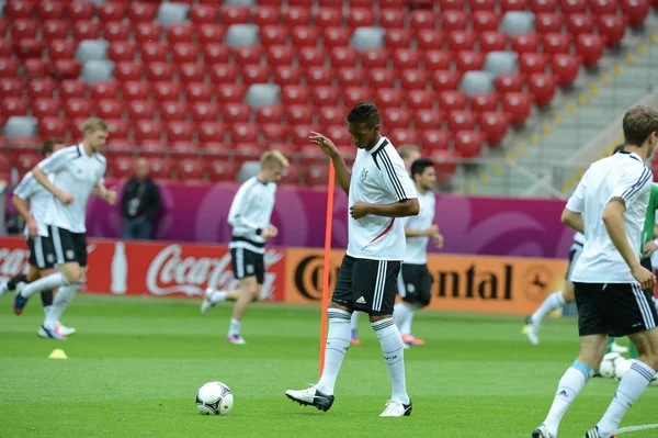 Footballeur Jerome Boateng Centre Ses Coéquipiers Allemagne Entraînent Lors Une — Photo