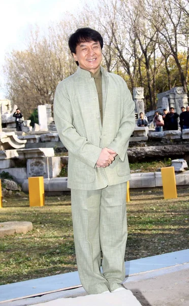 Hong Kong Kungfu Superstar Jackie Chan Attends Ceremony Donate Props — Stock Photo, Image