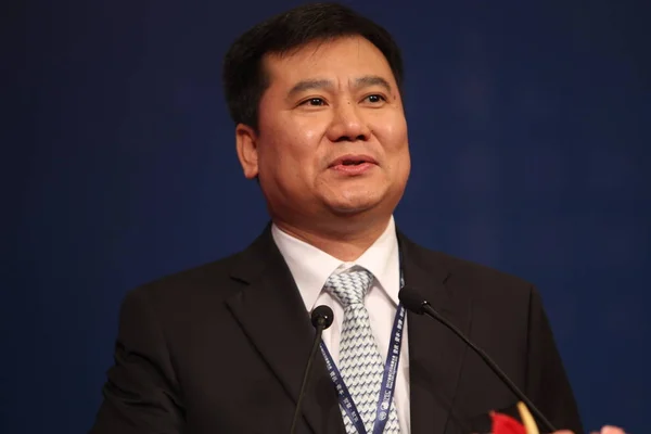 Zhang Jindong Président Suning Appliance Ltd Prononce Discours Lors Conférence — Photo