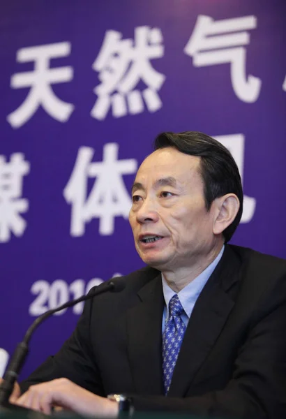 Jiang Jiemin Chairman Petrochina Speaks Press Conference Beijing China May — Stock Photo, Image