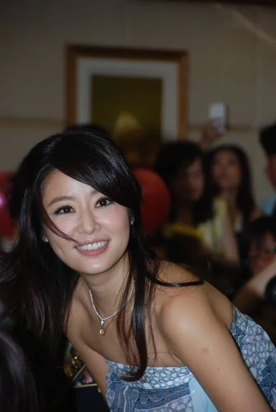 Taiwanese Actress Ruby Lin Smiles Press Conference Her New Micro — Stock Photo, Image