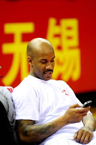American Basketball Player Stephon Marbury Beijing Ducks Pictured Training Lesson — Stock Photo, Image