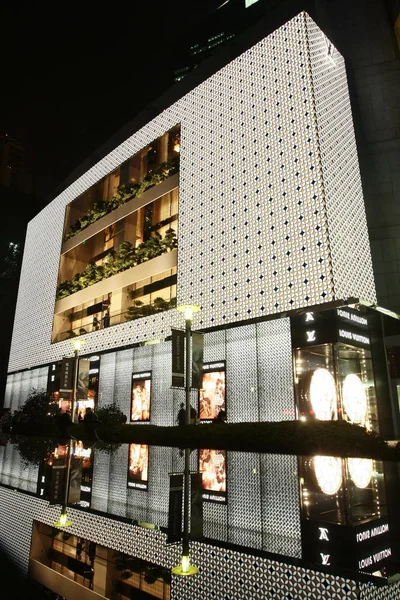 Night View Louis Vuitton Maison Shanghai China Julho 2012 — Fotografia de Stock