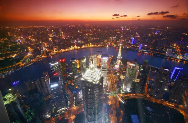 Natt Visning Lujiazui Centrala Affärs Distrikt Shanghai Kina Juli 2012 — Stockfoto