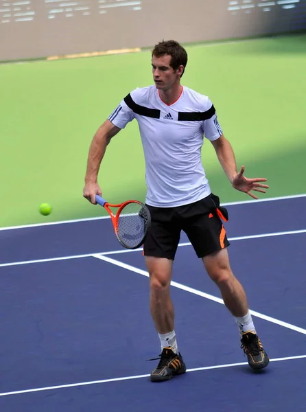 Andy Murray Skotsko Účastní Školení Rámci Přípravy Tenisový Turnaj 2012 — Stock fotografie
