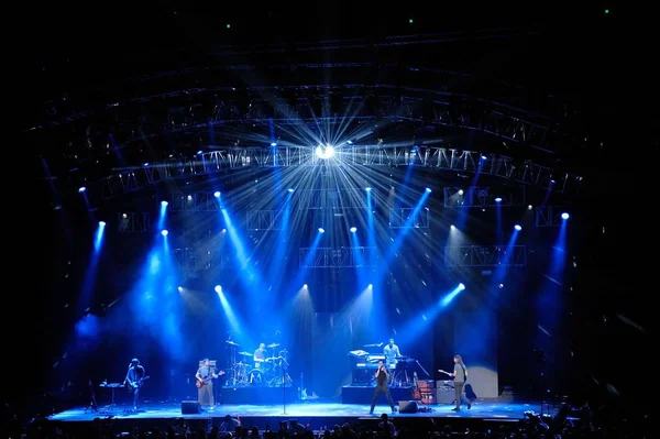 Члены Американской Поп Рок Группы Maroon5 Выступают Концерте Время Мирового — стоковое фото