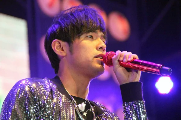 Taiwanesiska Sångaren Jay Chou Utför Asiatisk Superstar Konsert Yancheng City — Stockfoto