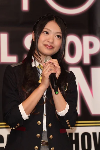 Ψυχή Μέλος Της Γιαπωνέζας Ομάδας Akb48 Rie Kitahara Μιλάει Στη — Φωτογραφία Αρχείου