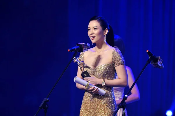 Chinese Actress Zhang Ziyi Attends 12Th Chinese Film Media Award — Stock Photo, Image