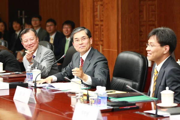 Чхве Сок Заместитель Министра Торговли Южной Кореи Фото Время Переговоров — стоковое фото