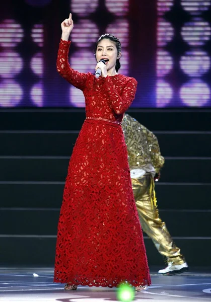 Cantora Atriz Hong Kong Kelly Chen Apresenta Durante Uma Gala — Fotografia de Stock