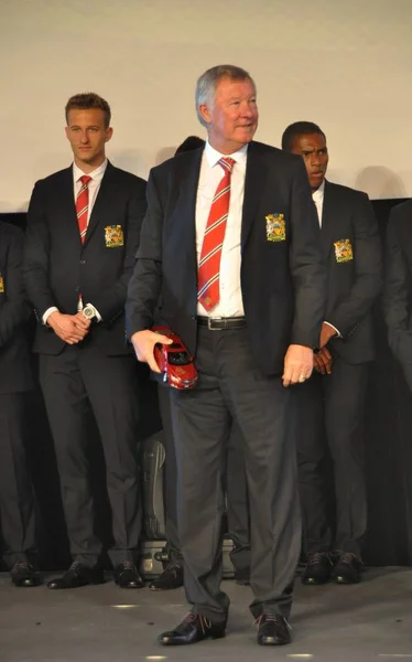 Alex Ferguson Trener Manchesteru United Jest Zdjęciu Podczas Działania Promocyjne — Zdjęcie stockowe