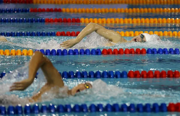 Kínai Olimpiai Úszómedence Bajnok Szun Jang Vissza Versenyez Végleges Férfi — Stock Fotó