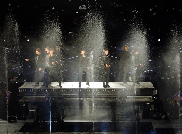Banda Pop Coreana Super Junior Apresenta Durante Concerto Town Live — Fotografia de Stock