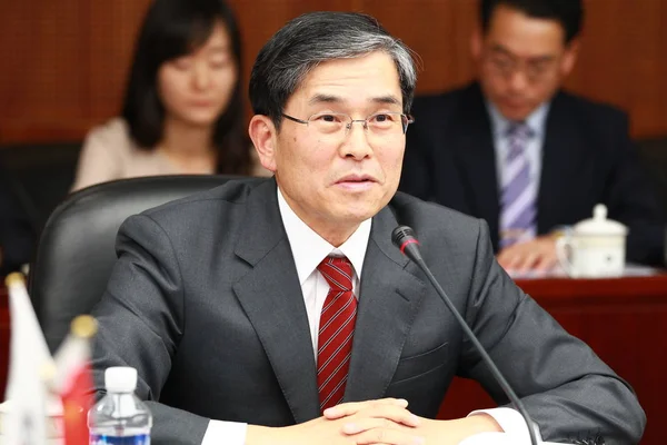 Choi Seok Young Náměstek Ministra Obchodu Jižní Koreje Hovoří Během — Stock fotografie