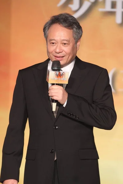 Director Cine Taiwanés Ang Lee Habla Durante Una Conferencia Prensa — Foto de Stock