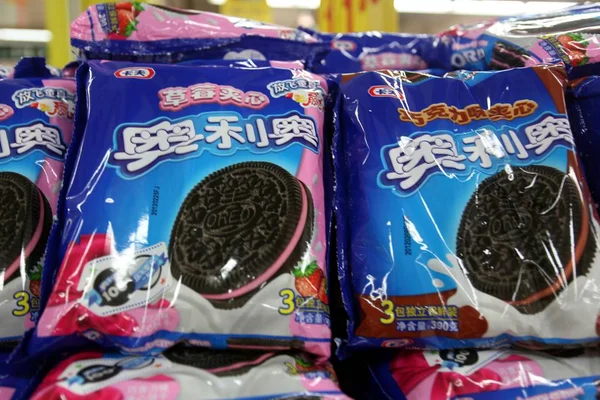 File Balíčky Oreo Jsou Prodeji Supermarketu Čou Provincii Východní Chinas — Stock fotografie