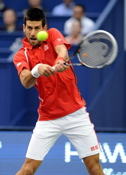 Novak Djokovic Serbia Devuelve Una Oportunidad Contra Andy Murray Gran — Foto de Stock