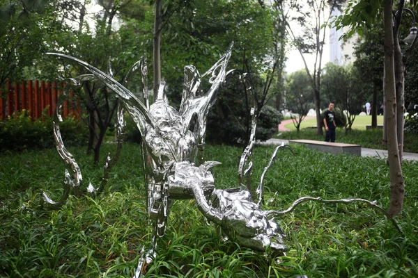 Veduta Una Scultura Nel Jingan Sculpture Park Shanghai Cina Settembre — Foto Stock
