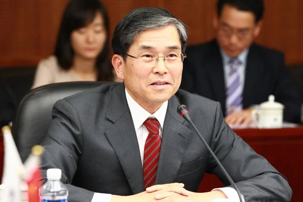 Choi Seok Young Wiceminister Handlu Korei Południowej Mówi Podczas Dwóch — Zdjęcie stockowe