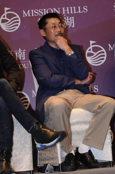 Chinese Regisseur Hij Ping Woont Persconferentie Voor Mission Hills 2012 — Stockfoto