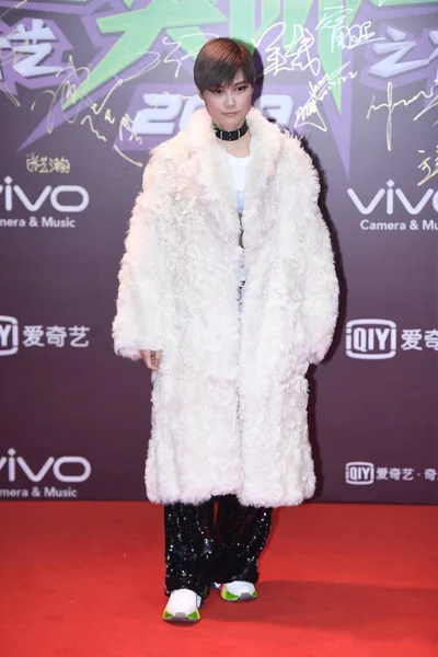 Chinese Zanger Yuchun Chris Lee Vormt Als Rode Loper Voor — Stockfoto