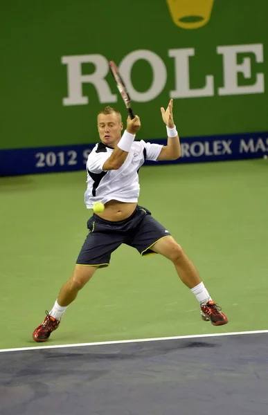 Lleyton Hewitt Australien Returnerar Ett Skott Mot Radek Stepanek Tjeckien — Stockfoto