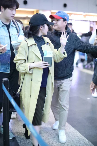 South Korean Singer Actress Lee Eun Professionally Known Arrives Beijing — Stock Photo, Image