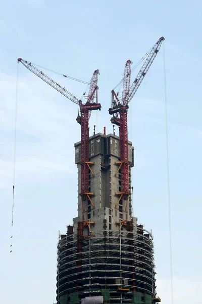 Torre Xangai Está Construção Distrito Financeiro Lujiazui Pudong Xangai Maio — Fotografia de Stock