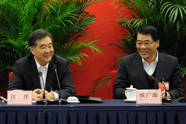 Wang Yang Esquerda Secretário Comitê Provincial Guangdong Partido Comunista China — Fotografia de Stock