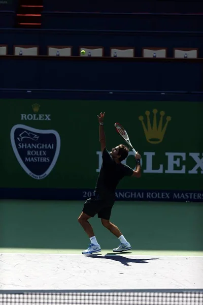 Roger Federer Van Zwitserland Neemt Deel Aan Een Training Ter — Stockfoto