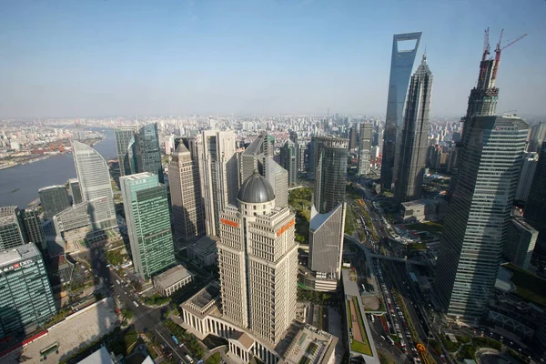 Skyline Lujiazui Financial District One Tower Ifc International Finance Center — 图库照片