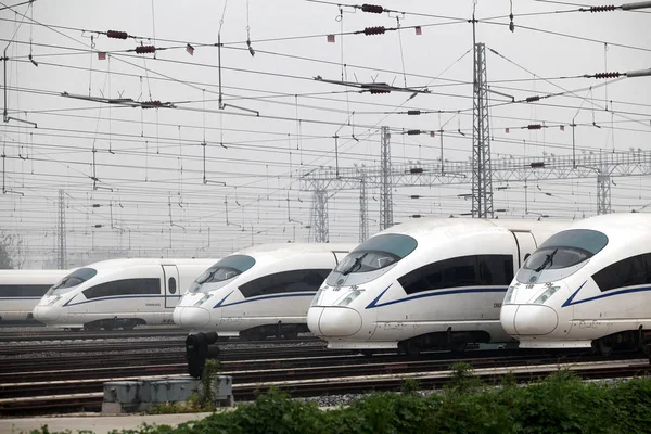 Crh380B Superszybkich Pociągów Zdjęciu Dworzec Południowy Beijing Pekin China Czerwca — Zdjęcie stockowe