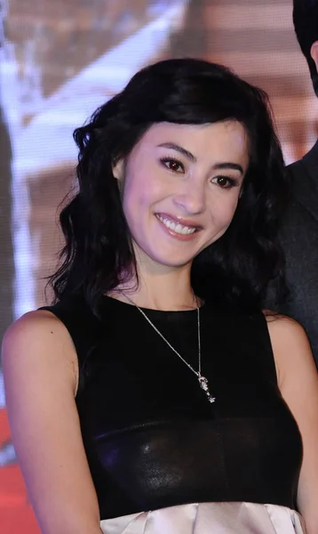 香港女演员张柏芝出席2012年9月27日在中国上海举行的电影 危险的联络 新闻发布会 — 图库照片